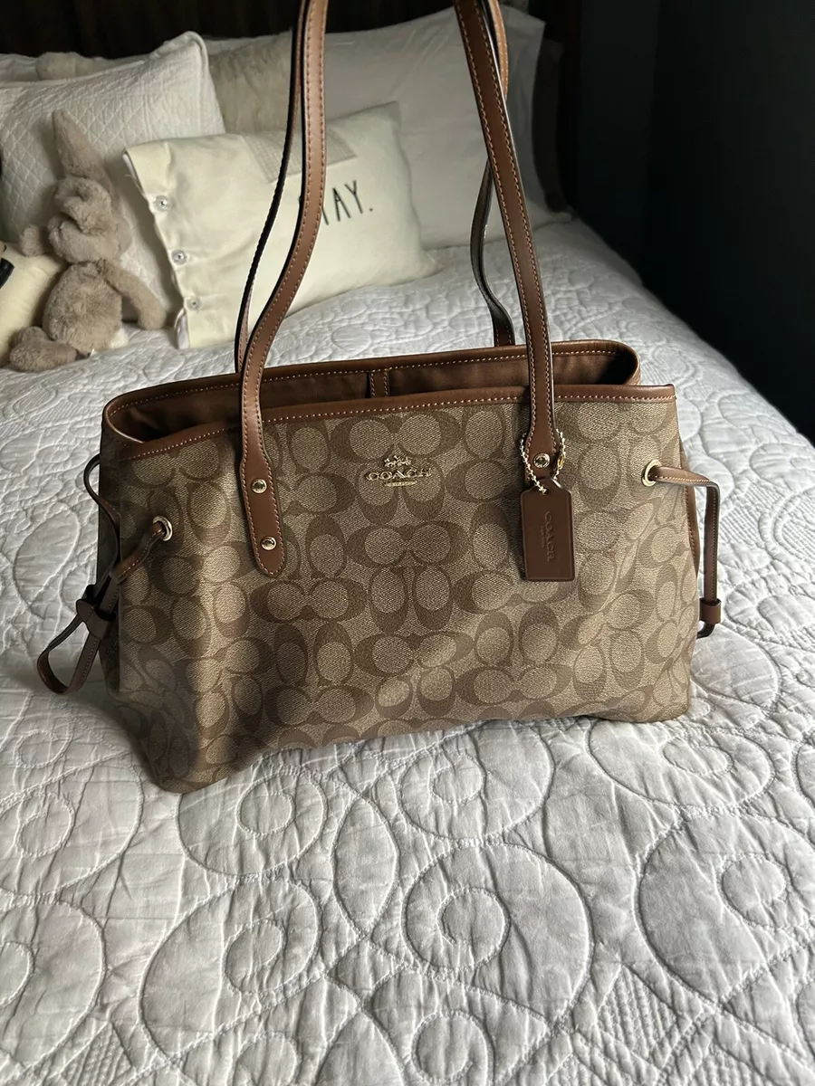 Coach signature drawstring carryall shoulder bag sale