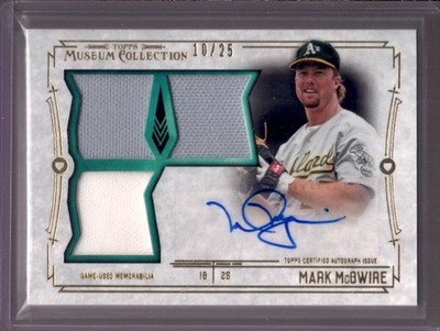 MARK McGWIRE 2015 Topps Museum Collection Triple Game Jersey Autograph Auto #/25