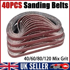 40X Mixed Grit Belt Power Finger File Sander Abrasive Sanding Belts 457mm x 13mm