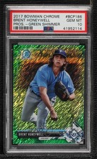 2017 Bowman Chrome Green Shimmer Refractor 98/99 Brent Honeywell PSA 10 0c6