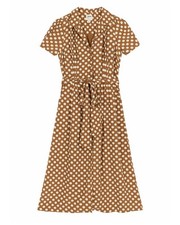 Joanie Polka Dot Tea Dress size 26 Caramel retro 1940s 