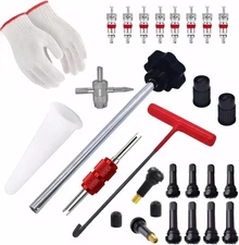 Valve Stem & Core Removal Replacement Tool Kit,Tire Installation... 