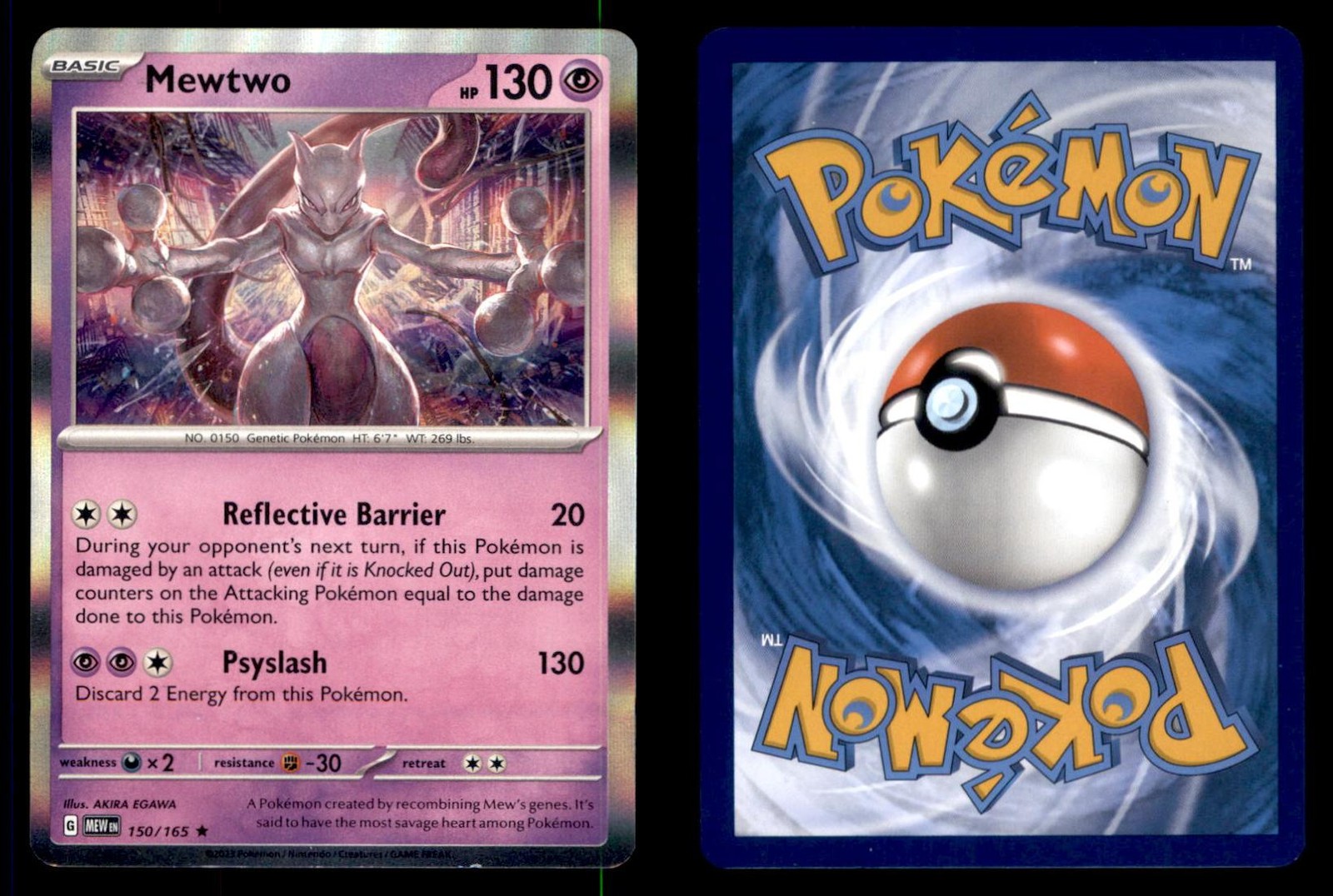 Pokemon 151 Mewtwo 150/165 Holo 2023 Rare