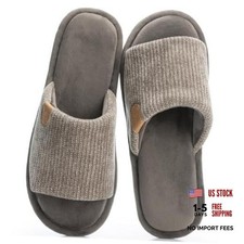 Mens Cozy Memory Foam Slippers Indoor Open Toe Warm Gifts 9-10 Grey