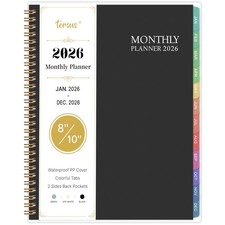 2026 Monthly Planner - Calendar 2026, 8'' x 10'', 8x10 inches, black
