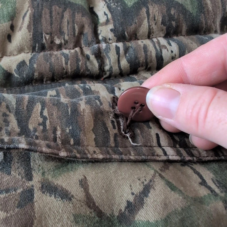 Cabelas Reversible Duck Camo Goose Down Orange Vest Hunting Insulated Mens Small - Image 4 of 4