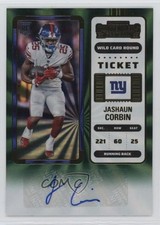 2022 Panini Contenders Rookie Ticket Wild Card Round Jashaun Corbin Auto 18em. rookie card picture