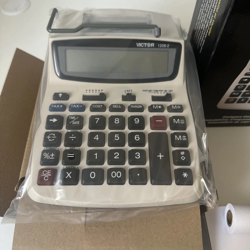 Victor 1208-2 Printing Calculator, 2-Color Black/Red Print - Image 2 of 4