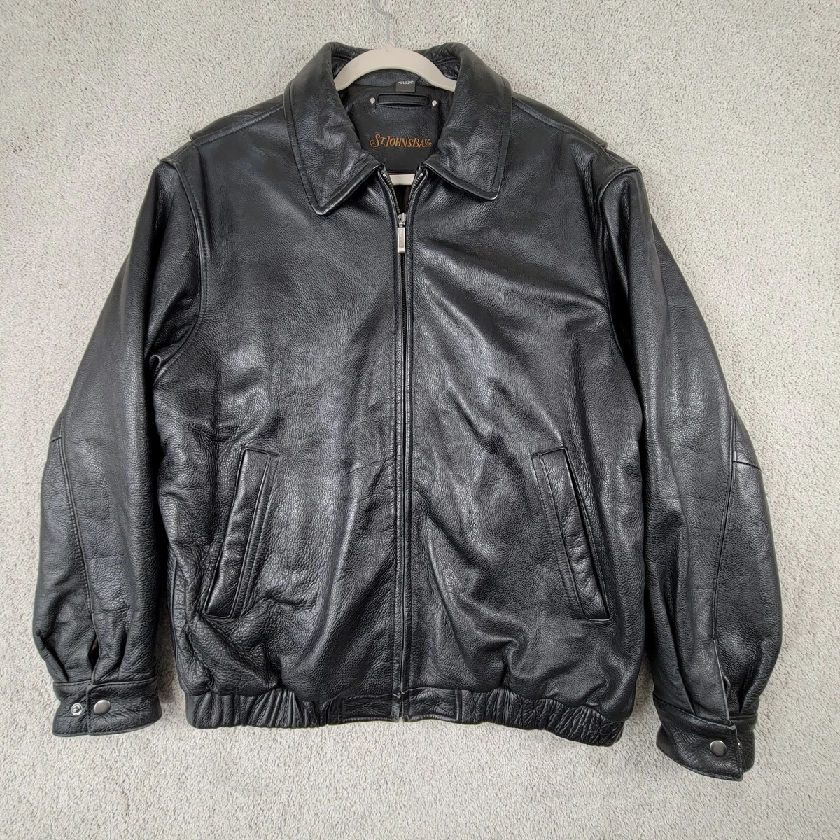 St. John's Bay Leather Outer Shell Black Coats, Jackets & Vests