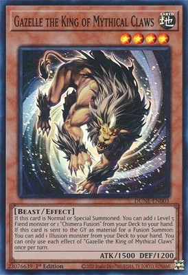 Yu-Gi-Oh Card - DUNE-EN003 -GAZELLE THE KING OF MYTHICAL CLAWS (super rare) NM/M