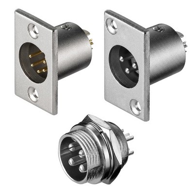 3 4 5 pin XLR Einbau Stecker Audio Mikrofon Kabel Verbinder männlich Box Flansch