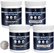 Epoxy Putty Sculpt Clay, 2 Part A  B for Sculpting, 2 Pound, Natural