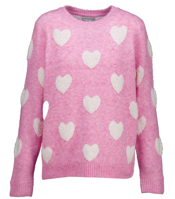 Cupcakes & Cashmere Damen Strickpullover rosa & weiß Herz Valentinstag Gr. M