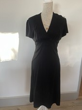 Austin Reed Dress Womens Black Office/Work/Smart/Casual Wear UK 12 V Neck Zip