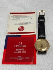 Omega Men's Gold Dial 12-Side Quartz 10KGF Day-Date Working Used