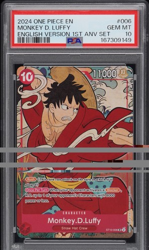 Monkey.D.Luffy (English Version 1st Anniversary Set) graded PSA 10 for sale on eBay