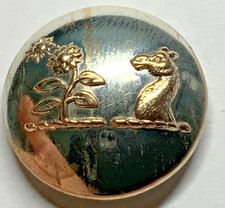 L@@K  FORDYCE-BUCHAN Fam SUNFLOWER & CAMEL LIVERY COAT BUTTON (see pics) 1850-60