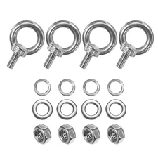 4-Sets Stainless Eyebolt M5x12mm Shoulder Lifting Eye Bolt with Nuts Washers