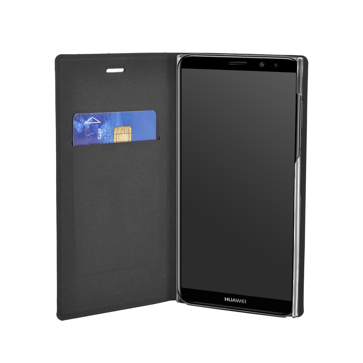 Étui portefeuille Huawei Mate 10 Lite en éco-cuir marron aux finitions soignées - 4