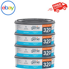 Diaper Genie Essentials Round Refill 4-Pack Holds Up to 1280 Newborn Diapers