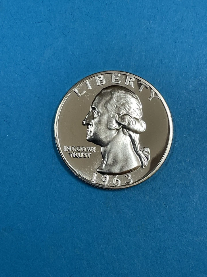 3-Coins 25c SILVER Washington Quarters Proof 1960/1963/1964 - Image 4 of 4