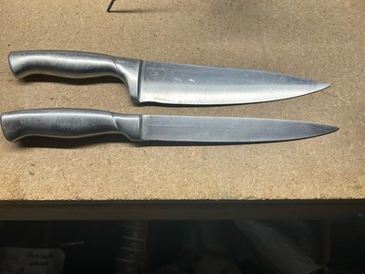 (2) Cuisinart CLASSIC 8'' CHEF'S & 8  Slicing Knives Stainless Steel C77SS-CF
