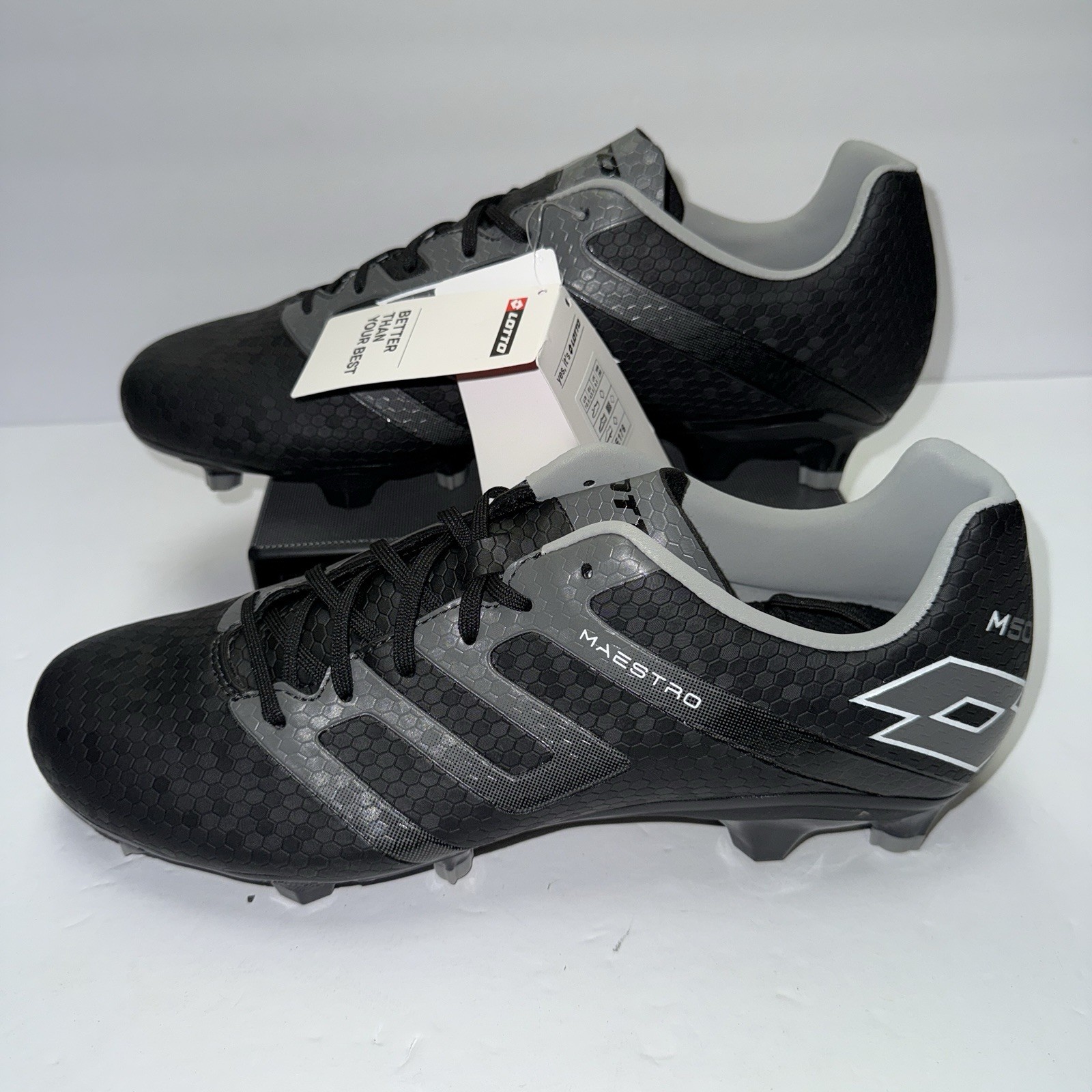 LOTTO M50 MAESTRO 700 IV FG tacchetti calcio neri UOMO 10 5 donna 12 214594 1H8