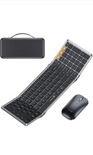 ProtoArc XKM01 Foldable Bluetooth Wireless Keyboard and Mouse, Portable, Gray