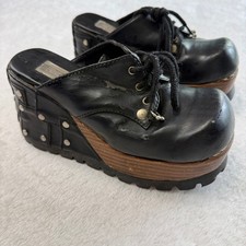 Fashion Bug Womens 6 Vintage Y2K Chunky Platform Mules Goth Punk Clogs