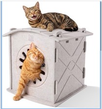 Cat House for Indoor Cats: Felt Cat House Cave, Scratch-Resistant Warm- New
