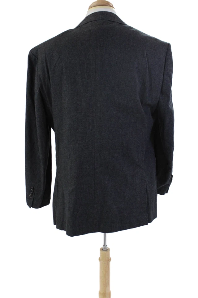 Chaqueta Blazer Elie Tahari Para Hombres Dos Botones Gris Algodón Talla 46 Regular Foto 4 de 4