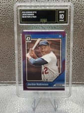 2024 Panini Donruss Optic Jackie Robinson Purple Prizm /49 🔥 GEM Mint 10 🔥