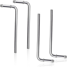 4PCS Weld-in Car Exhaust Hanger Rods Kit, 90 Degree 7.5" Bend Muffler Hanger Bra