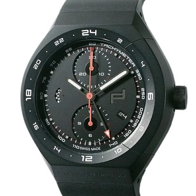 PORSCHE DESIGN 6030 6 01 007 Wristwatch Black Titanium PVD 24h Chronograph