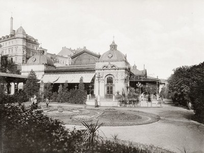 Karlsbad Karlovy Vary Czech Republic City Park Gardens Vtg. Photo 19thC.