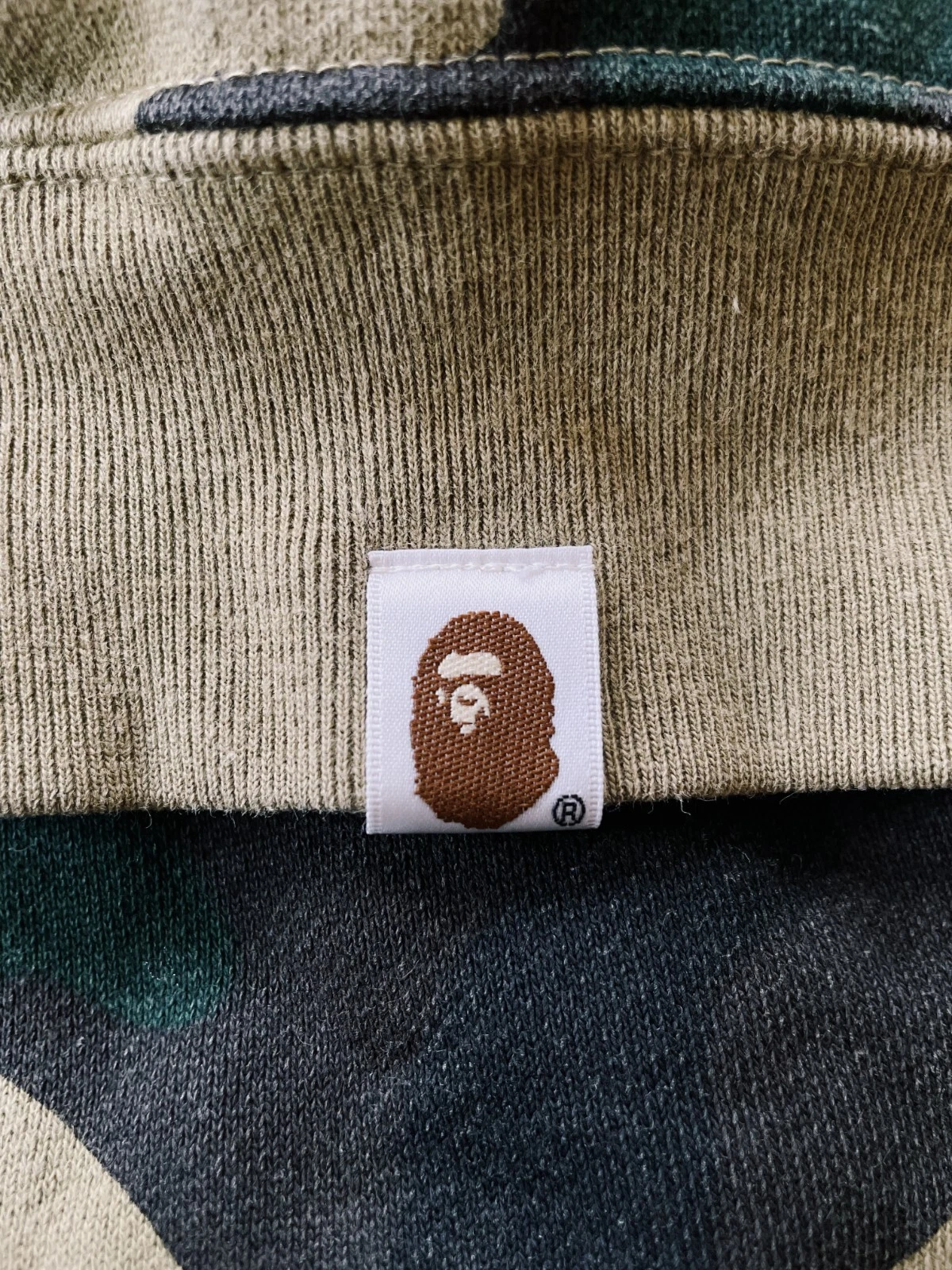 A BATHING APE (BAPE) Vintage Y2K Bape A Bathing Ape Woodland Camo Full zip Hoodie Green Khaki