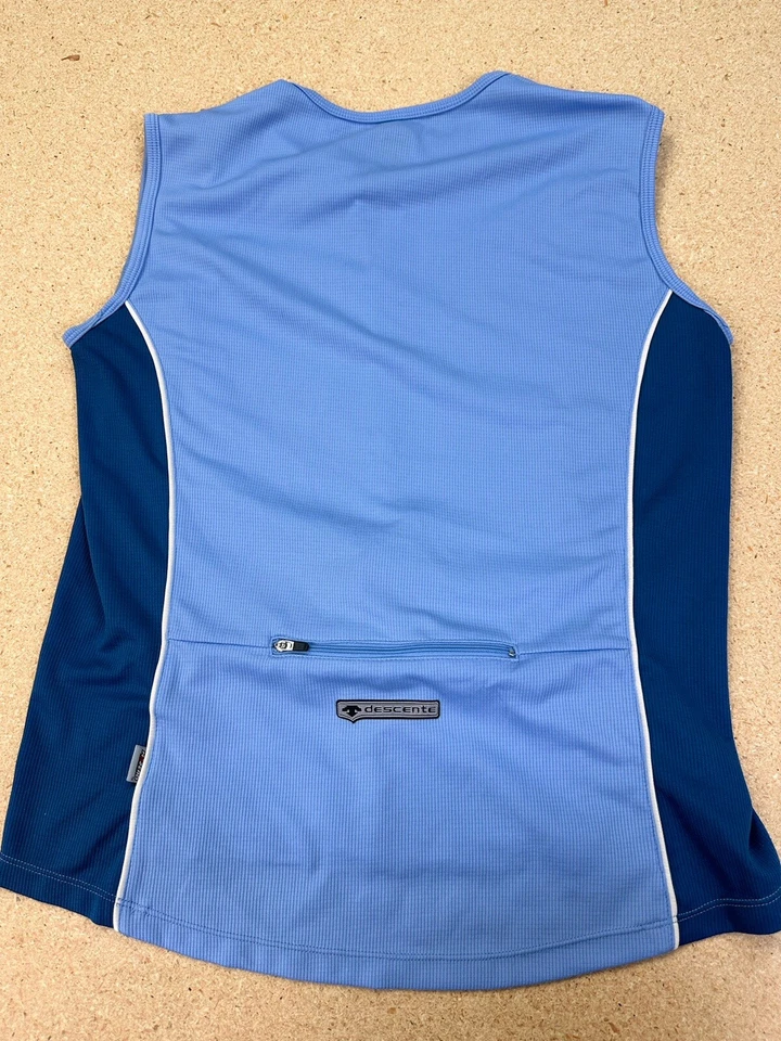 Descente Womens Light Blue 3/4 Zip Race Vest Jersey Sz Large Bike Run Fitness - Image 2 of 4