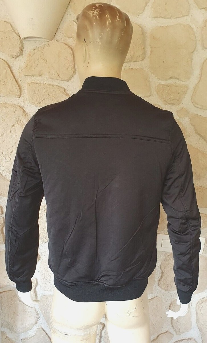 Veste Bomber Noir Frilivin QQ671-1 - Taille M, Neuf Avec Étiquettes