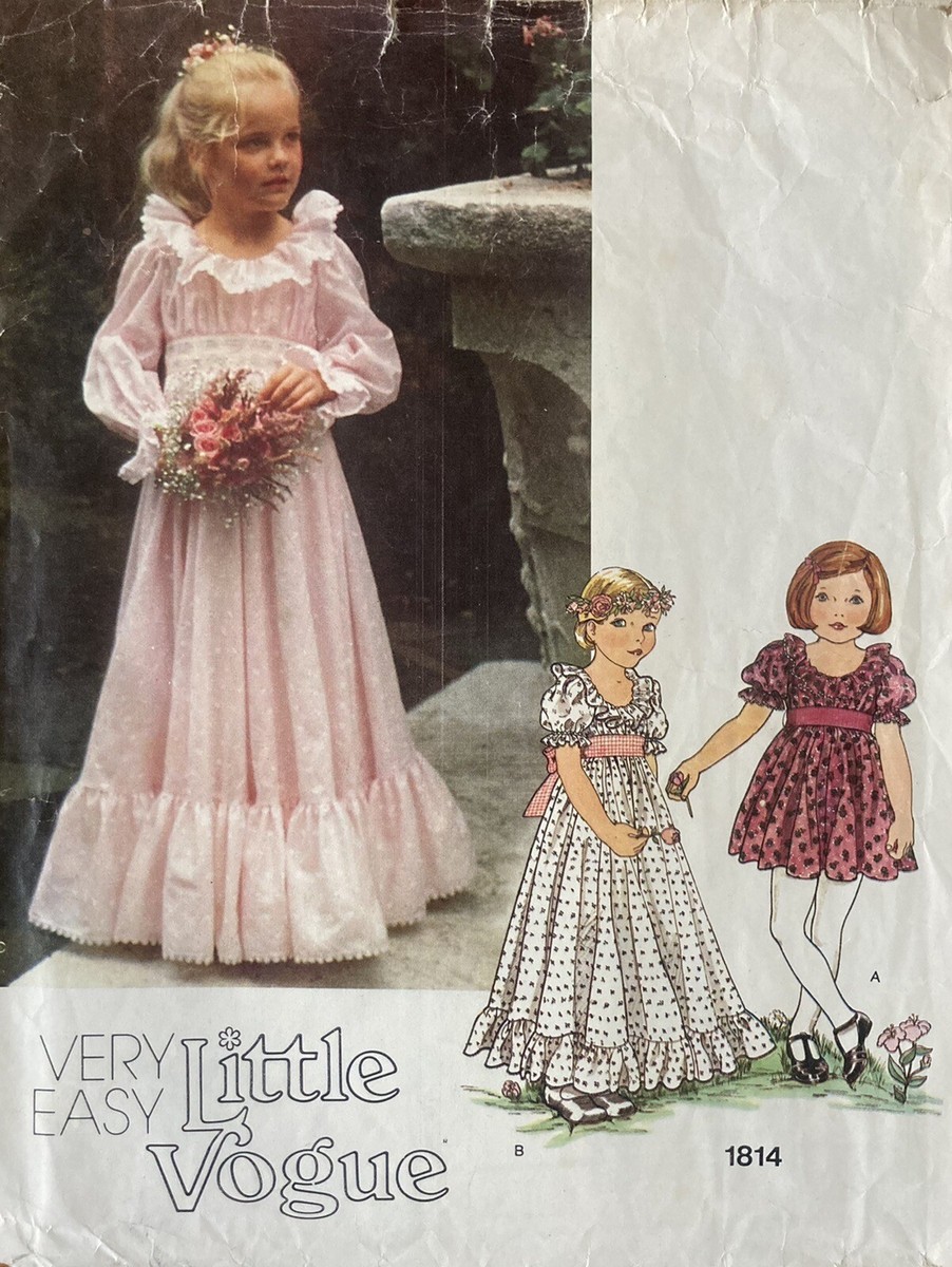 Vintage Little Vogue Bridesmaid/Flower Girl Dress Pattern Age