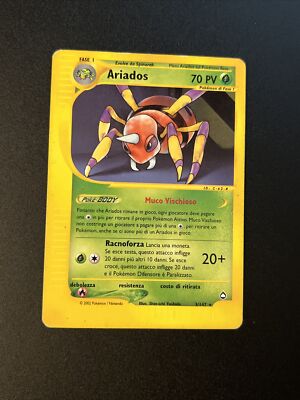 Carta Pokémon Vieja Rara Set Aquapolis ITA 3/147 Ariados Racnoforza