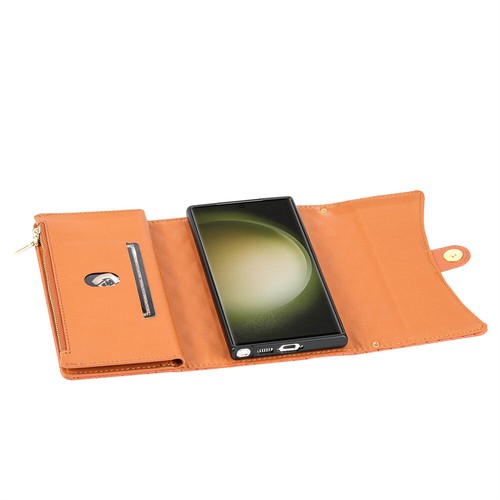 For Samsung Galaxy "S" Series Zipper Leather Flip Card Wallet Case W/ Lanyard - Picture 12 of 42
