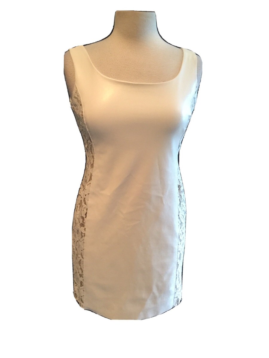 bailey 44 faux leather dress Bailey 44 Faux Leather Side Lace Panel Sz Small Dress New