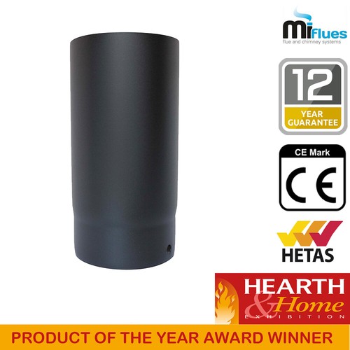 6 Inch Matt Black Stove Pipe & Bends Vitreous Enamel Flue Pipe Fittings 150MM - Picture 7 of 26