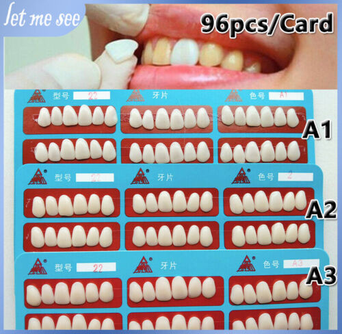Placage dentaire 22 facettes dentaires porcelaine résine antérieure dents minces A1 A2 A3 96 pièces - Photo 1/21