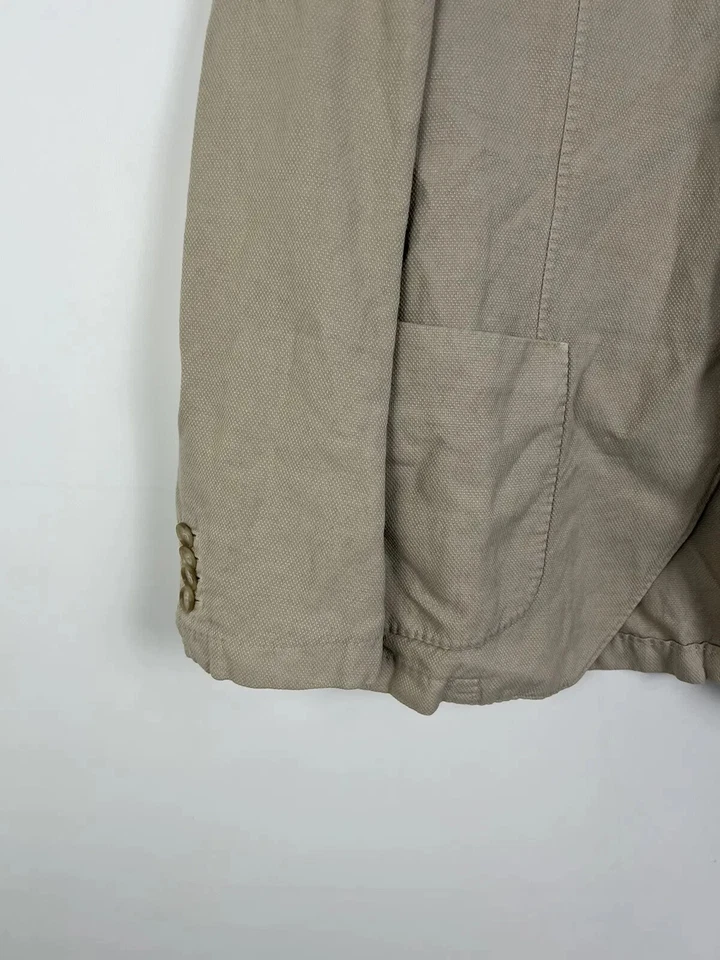 Blazer Altea de un solo pecho de algodón y lino Foto 4 de 4