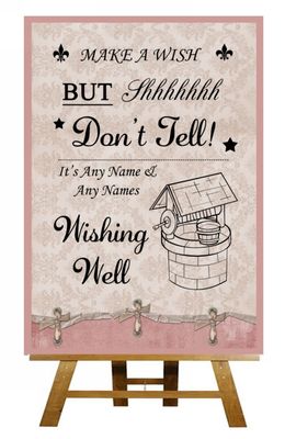 Rosa Shabby Chic Vintage Wunsch gut personalisiert Hochzeit Schild / Poster
