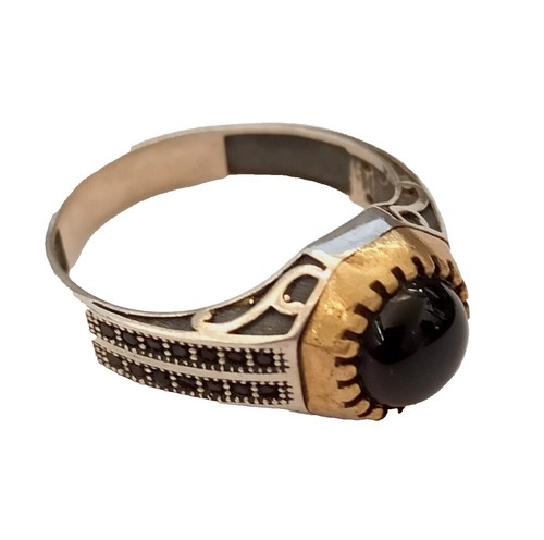 Tom Wood Polished Onyx Silver Peaky Ring 36945 | eBay