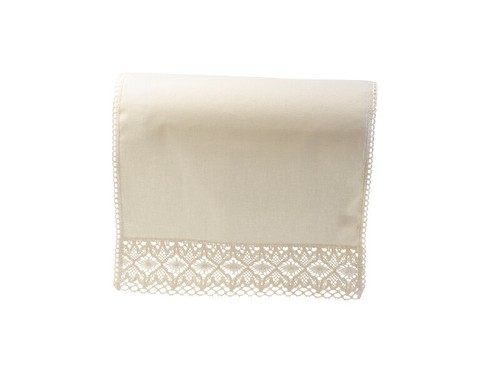 Plain Cream Single Chair Back Lace Trim Sofa Settee Furniture Cover Antimacassar