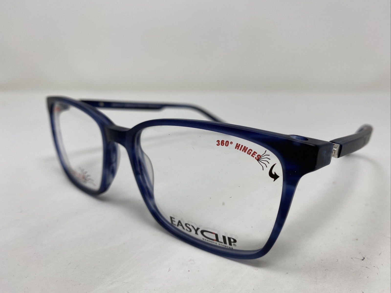 Easy Clip MOD EC564 50 5517140 Blue Horn Full Rim Eyeglasses Frame