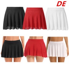 DE Damen Minirock Faltenrock Double Layers Ruffle Rock Hohe Taille Unterrock